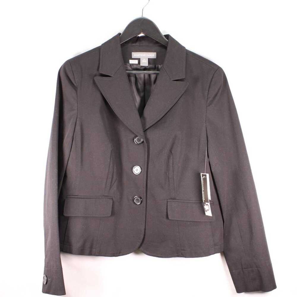 Josephine Chaus Black Blazer One Button Suit Jacket Ladies Size 12 Original Tags